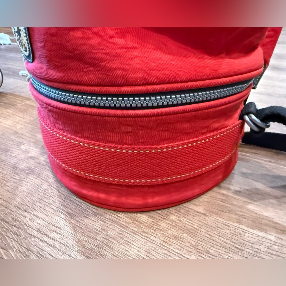 Kipling Vibrant Red Drawstring Backpack With Bott… - image 4